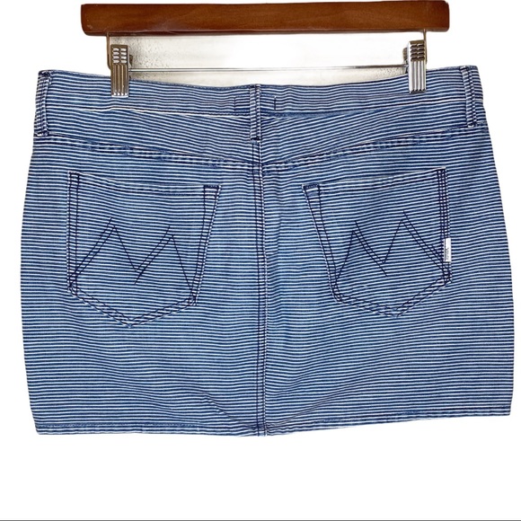 MOTHER railroad Jean Skirt SNS On the Road Striped 27 - Picture 10 of 16